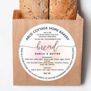 Modern zelfgemaakt brood Label Cottage law Label