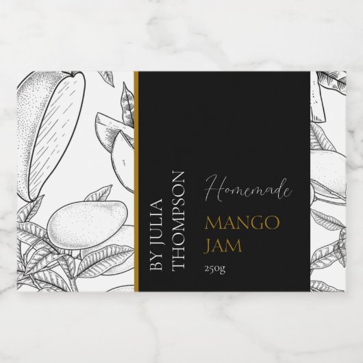 Modern Zelfgemaakt Mango Jam Label Voedselcontainer Etiket (Enkel label)