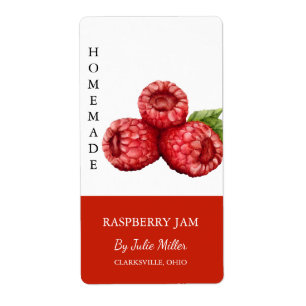 Modern Zelfgemaakt Raspberry Jam Label