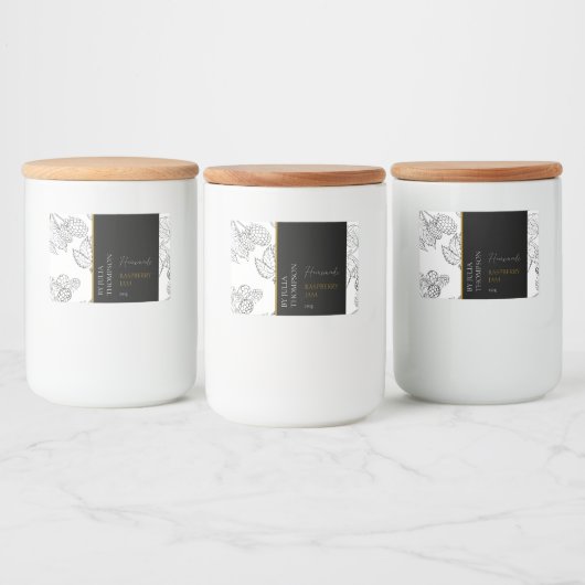 Modern Zelfgemaakt Raspberry Jam Label Voedselcontainer Etiket (Flessen)