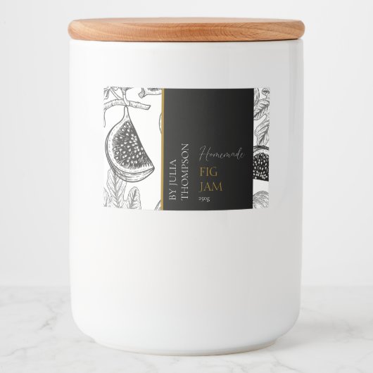 Modern zelfgemaakt vijgenjam label voedselcontainer etiket (Voorkant)