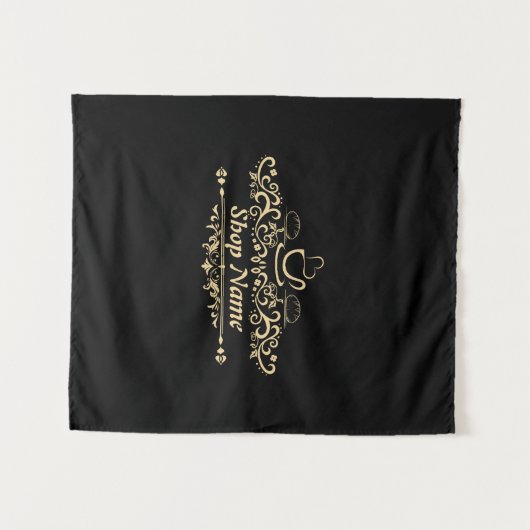 Modern Zelfgemaakte koffie Bakkerij op maat Busine Wandkleed (Voorkant (horizontaal))