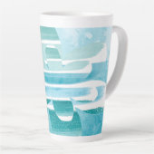Modern Zen Blue Latte Mug – Minimal Abstract Art (Angle droit)