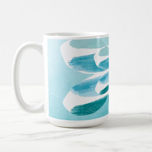 Modern Zen Blue Mug – Calm Abstract Art Design (Gauche)