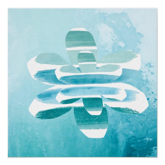 Modern Zen Blue Poster – Minimal Abstract Wall Art (Devant)