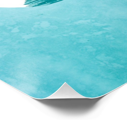 Modern Zen Blue Poster – Minimal Abstract Wall Art (Coin)