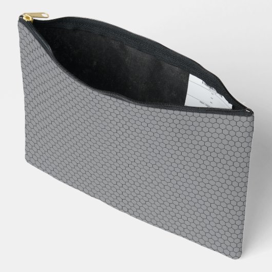 Modern zeshoekig raster geometrisch patroon etui (Open)