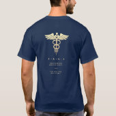 Modern ziekenhuis Medisch Agentschap Goud Caduceus T-shirt (Achterkant)