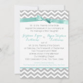 Modern Zigzag Aqua en Bow Kaart (Voorkant)