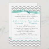 Modern Zigzag Aqua en Bow Kaart (Voorkant / Achterkant)