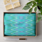 Modern zigzag pattern - waves in turquoise tissuepapier (Geschenk)