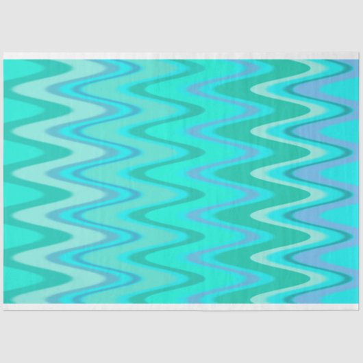 Modern zigzagpatroon - golven in turquoise tissuepapier (Voorkant)