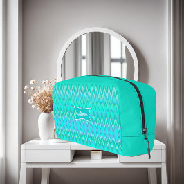 Modern zigzagpatroon - golven in turquoise toilettasje