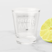 Modern Zilver Glitter | Afstudeerjaar Shot Glas (Achterkant)