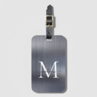 Modern Zilver Grijs Geborsteld Metalen Script Mono