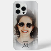 Modern zilver metallic een foto monogram Case-Mate iPhone case (Achterkant)