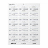Modern zilver wit chique handgeschreven script een etiket (Full Sheet)