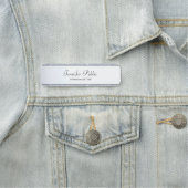 Modern zilveren glitter handschrift Elegant script Naamplaatje (In situ)