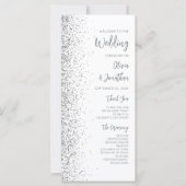 Modern zilveren glitter script witte bruiloft (Voorkant)