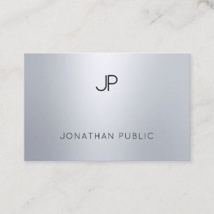 Modern Zilveren Monogram Elegant Professioneel Een Visitekaartje