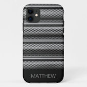 Modern zilvermonogram Case-Mate iPhone case (Achterkant)