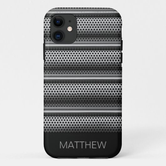 Modern zilvermonogram Case-Mate iPhone case (Achterkant)