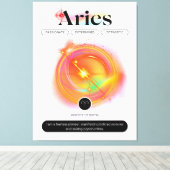 Modern Zodiac Sign ARIES Quote | elementenvuur Canvas Afdruk (Insitu (Houten vloer))