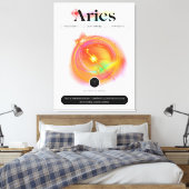 Modern Zodiac Sign ARIES Quote | elementenvuur Canvas Afdruk (Insitu (Slaapkamer))