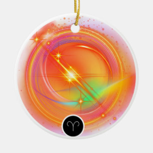 Modern Zodiac Sign ARIES Quote elementenvuur Keramisch Ornament