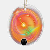 Modern Zodiac Sign ARIES Quote | elementenvuur Keramisch Ornament (Links)