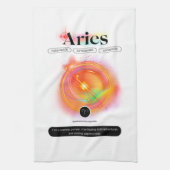 Modern Zodiac Sign ARIES Quote | elementenvuur Theedoek (Verticaal)