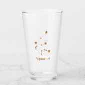 Modern Zodiac Sign Gold Aquarius | Element Air Glas (Voorkant)