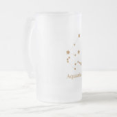 Modern Zodiac Sign Gold Aquarius | Element Air Matglas Bierpul (Voorkant links)