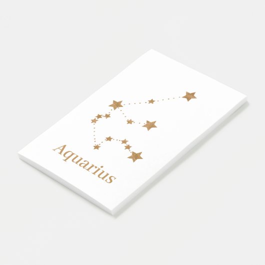 Modern Zodiac Sign Gold Aquarius | Element Air Post-it® Notes (Schuin)