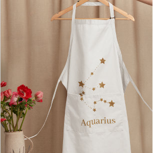 Modern Zodiac Sign Gold Aquarius Element Air Schort