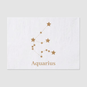 Modern Zodiac Sign Gold Aquarius   Element Air Tissuepapier