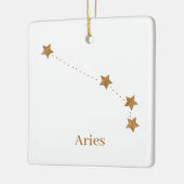 Modern Zodiac Sign Gold Aries | Brandstofpapier Keramisch Ornament (Links)