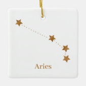 Modern Zodiac Sign Gold Aries | Brandstofpapier Keramisch Ornament (Voorkant)
