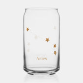 Modern Zodiac Sign Gold Aries | Element Fire Blikvorm Glas (Achterkant)