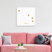 Modern Zodiac Sign Gold Aries | Element Fire Canvas Afdruk (Insitu (Woonkamer))