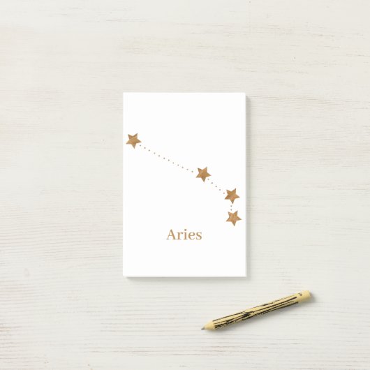 Modern Zodiac Sign Gold Aries | Element Fire Post-it® Notes (Op bureau)