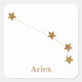 Modern Zodiac Sign Gold Aries | Element Fire Vierkante Sticker (Voorkant)