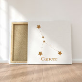 Modern Zodiac Sign Gold Cancer | Element Water Canvas Afdruk