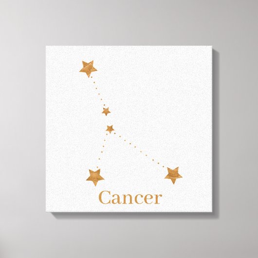 Modern Zodiac Sign Gold Cancer | Element Water Canvas Afdruk (Voorkant)