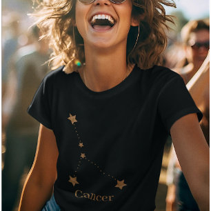 Modern Zodiac Sign Gold Cancer Element Water T-shirt