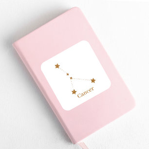 Modern Zodiac Sign Gold Cancer Element Water Vierkante Sticker