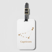 Modern Zodiac Sign Gold Capricorn | Element Earth Bagagelabel (Voorkant (verticaal))