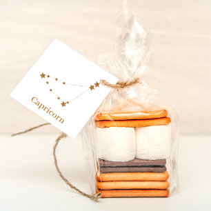 Modern Zodiac Sign Gold Capricorn   Element Earth Bedankjes Labels