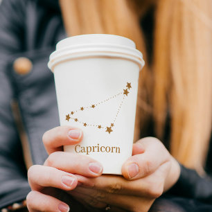 Modern Zodiac Sign Gold Capricorn   Element Earth Papieren Bekers