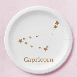 Modern Zodiac Sign Gold Capricorn Element Earth Papieren Bordje